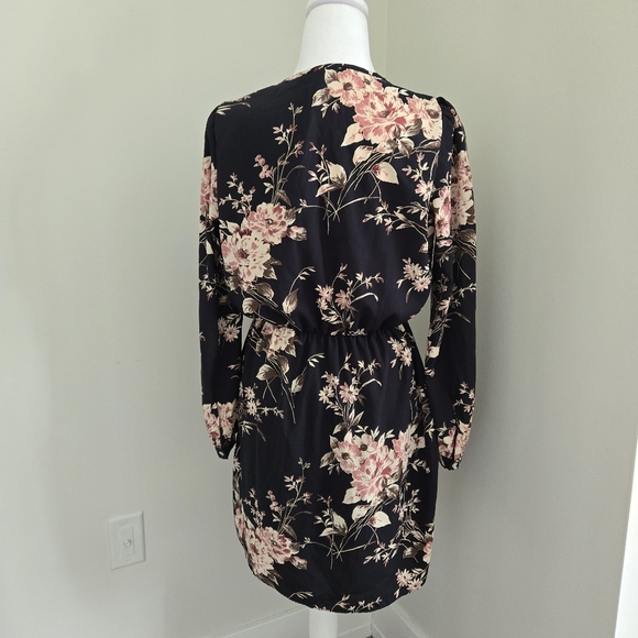 Honey Belle Womens Medium Floral Blue Wrap Dress - Picture 7 of 16